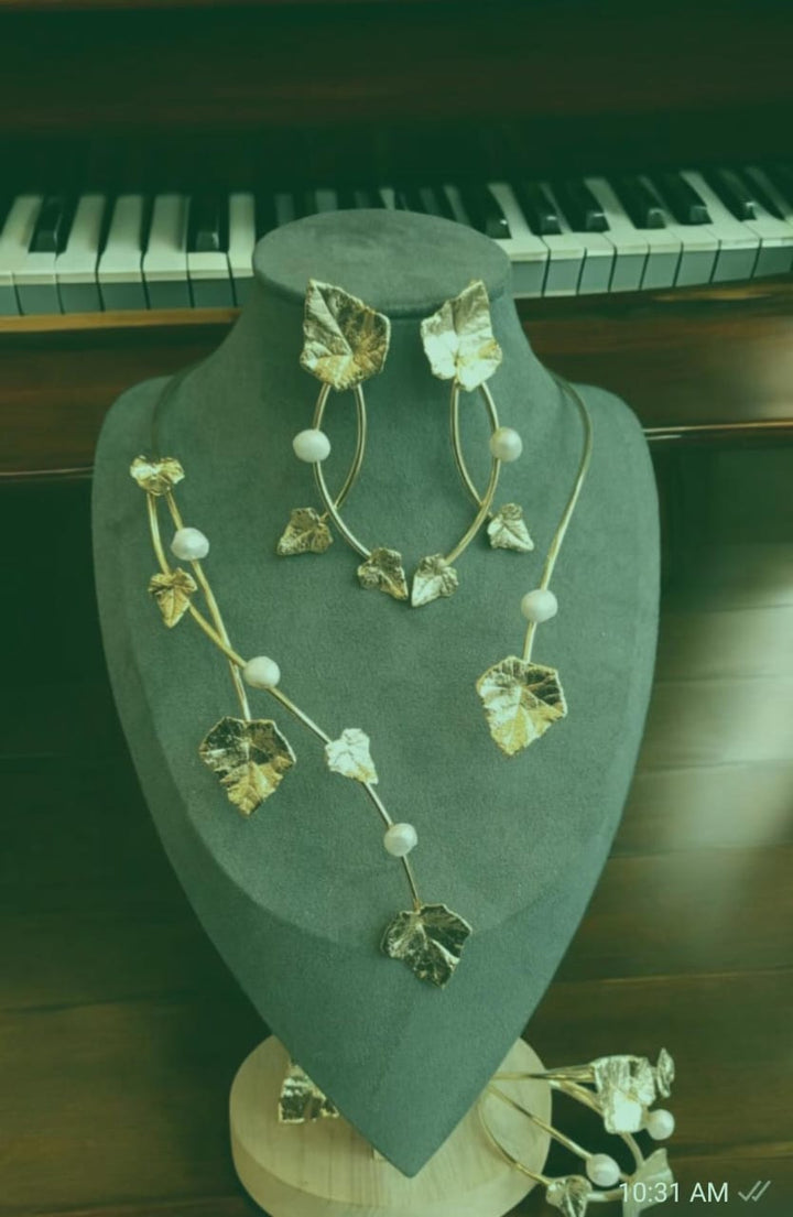 Leaves Copper Gold Plated Full Set